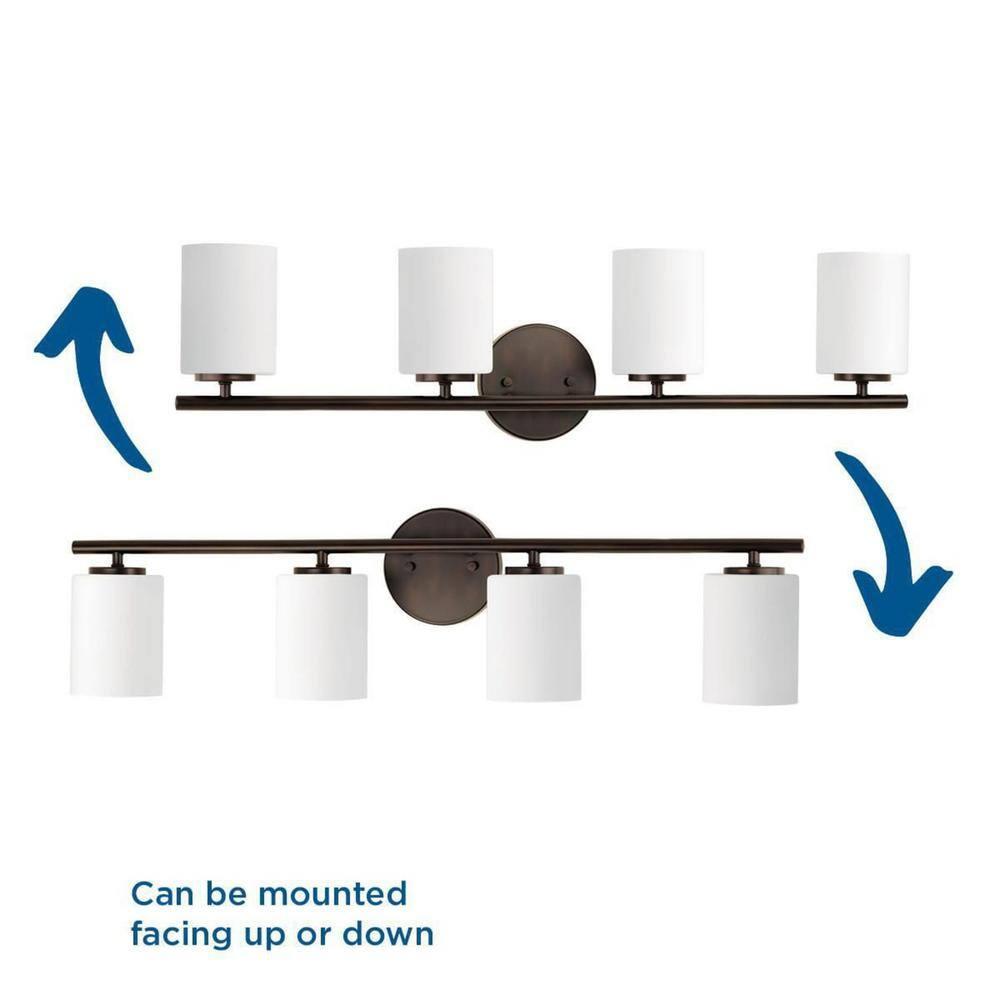 Progress Lighting Replay 4-Light Bath Vanity, Antique Bronze, Shade Included