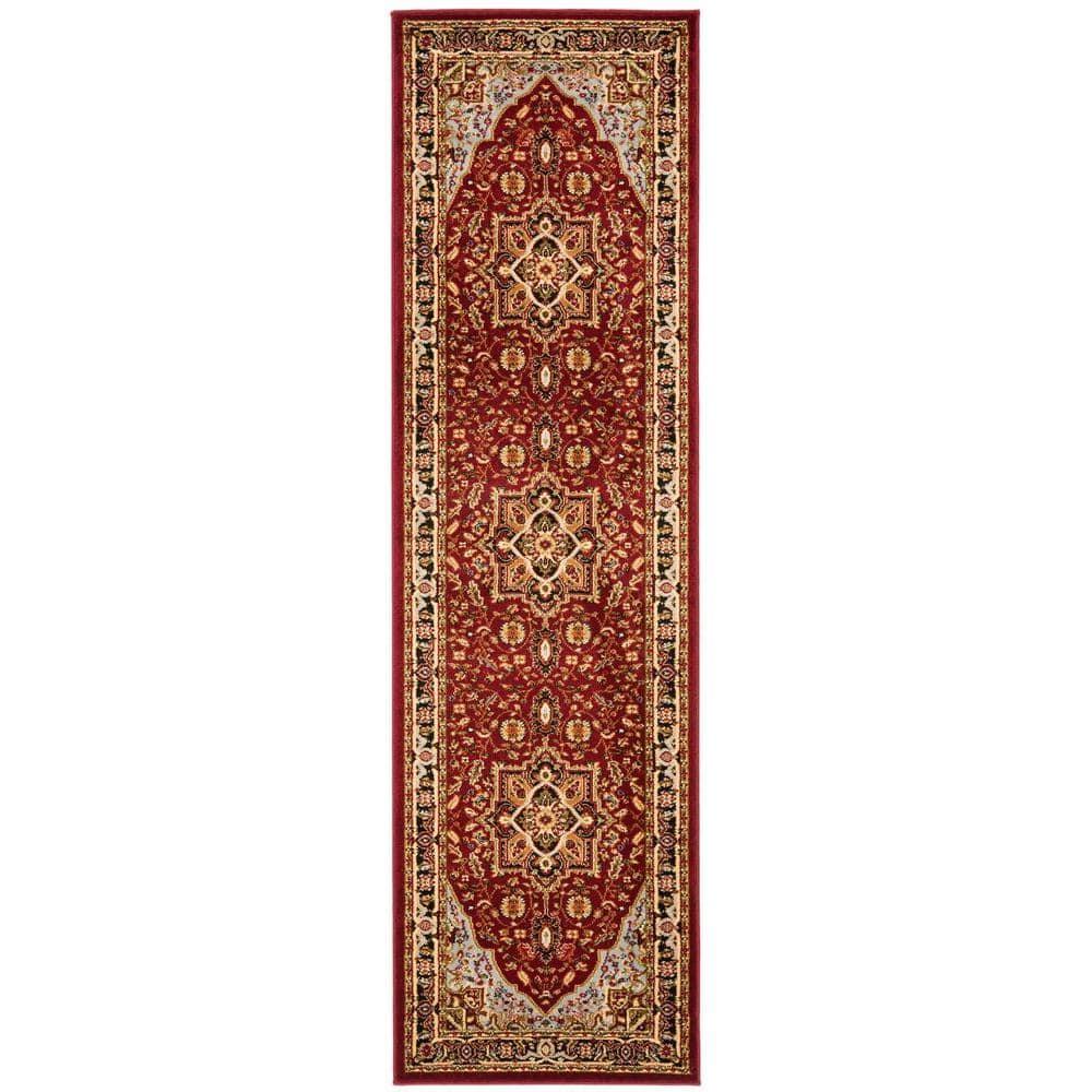 Lyndhurst Heriz LNH330 Power Loomed Runner Rug - Red/Black - 2'3"x8' - Safavieh
