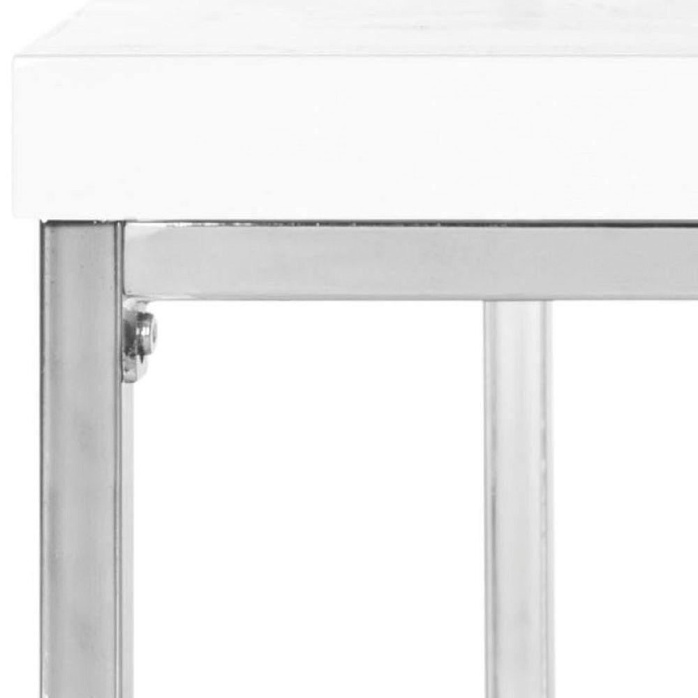 Malone High Gloss Coffee Table - White/Chrome - Safavieh