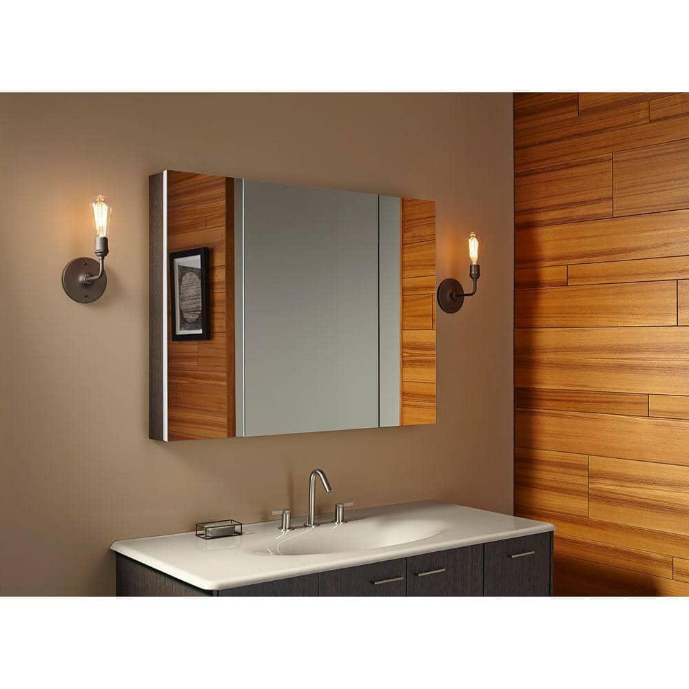 KOHLER Verdera® Aluminum Triple-Door Medicine Cabinet, Frameless with Adjustable Shelves