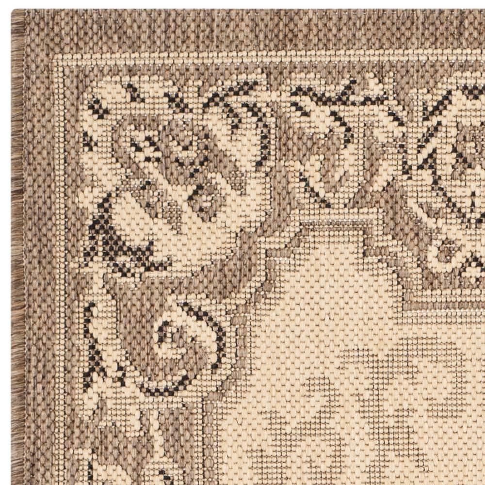 Courtyard CY7208 Power Loomed Indoor/Outdoor Accent Rug - Creme/Brown - 2'x3'7" - Safavieh.