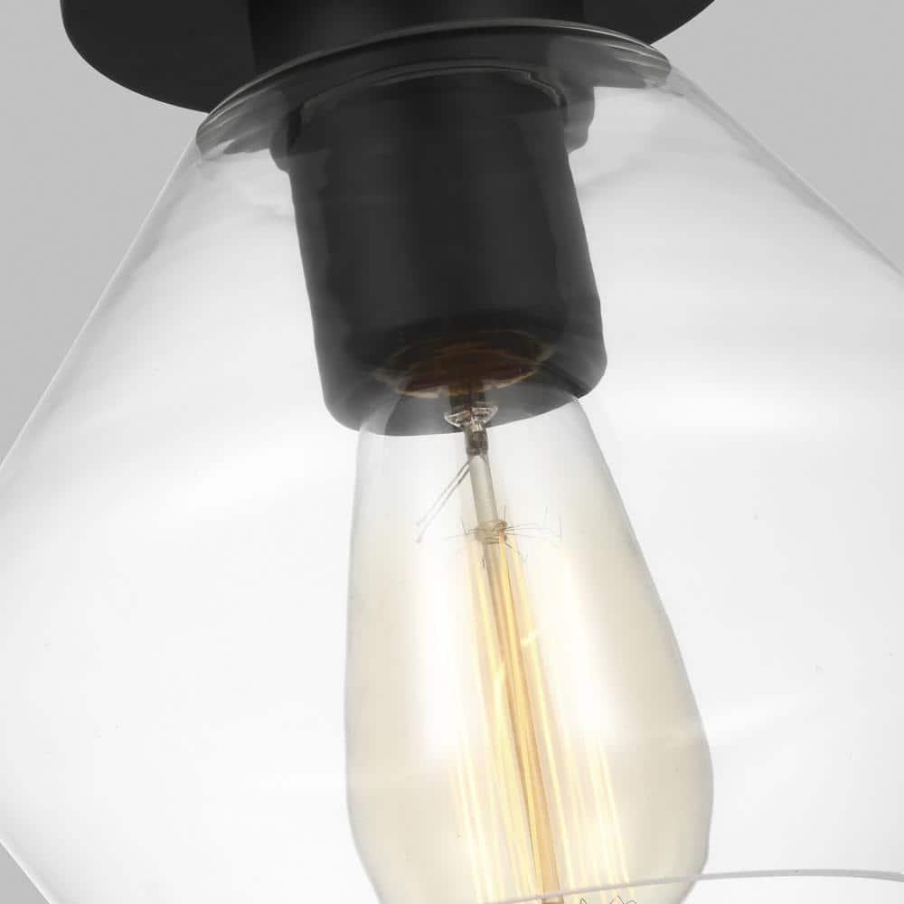 Rooks Single Light Glass Semi Flush Mount