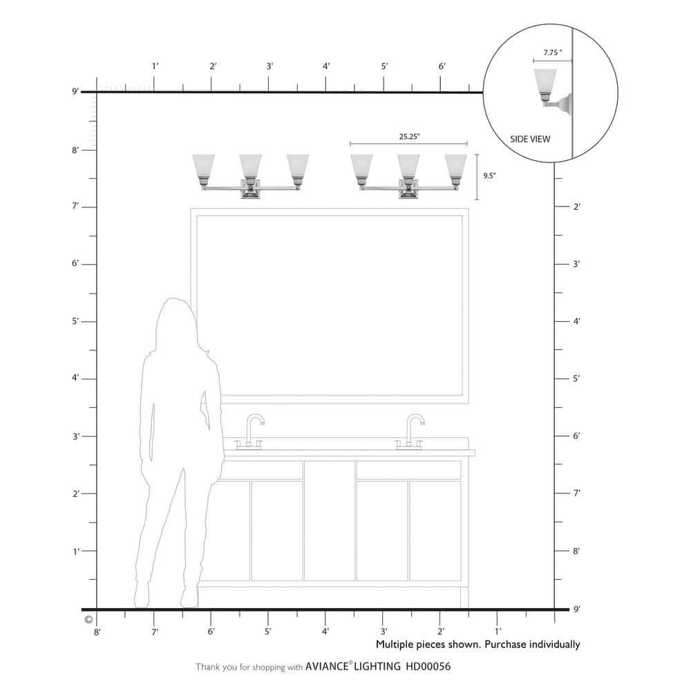 Livex Lighting Mission 3 - Light Vanity in  Polished Chrome