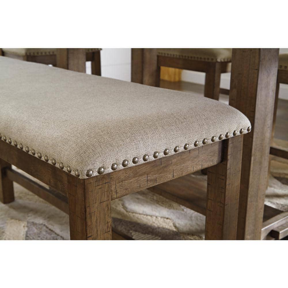 Signature Design by Ashley Casual Moriville Counter Height Dining Bench  Beige