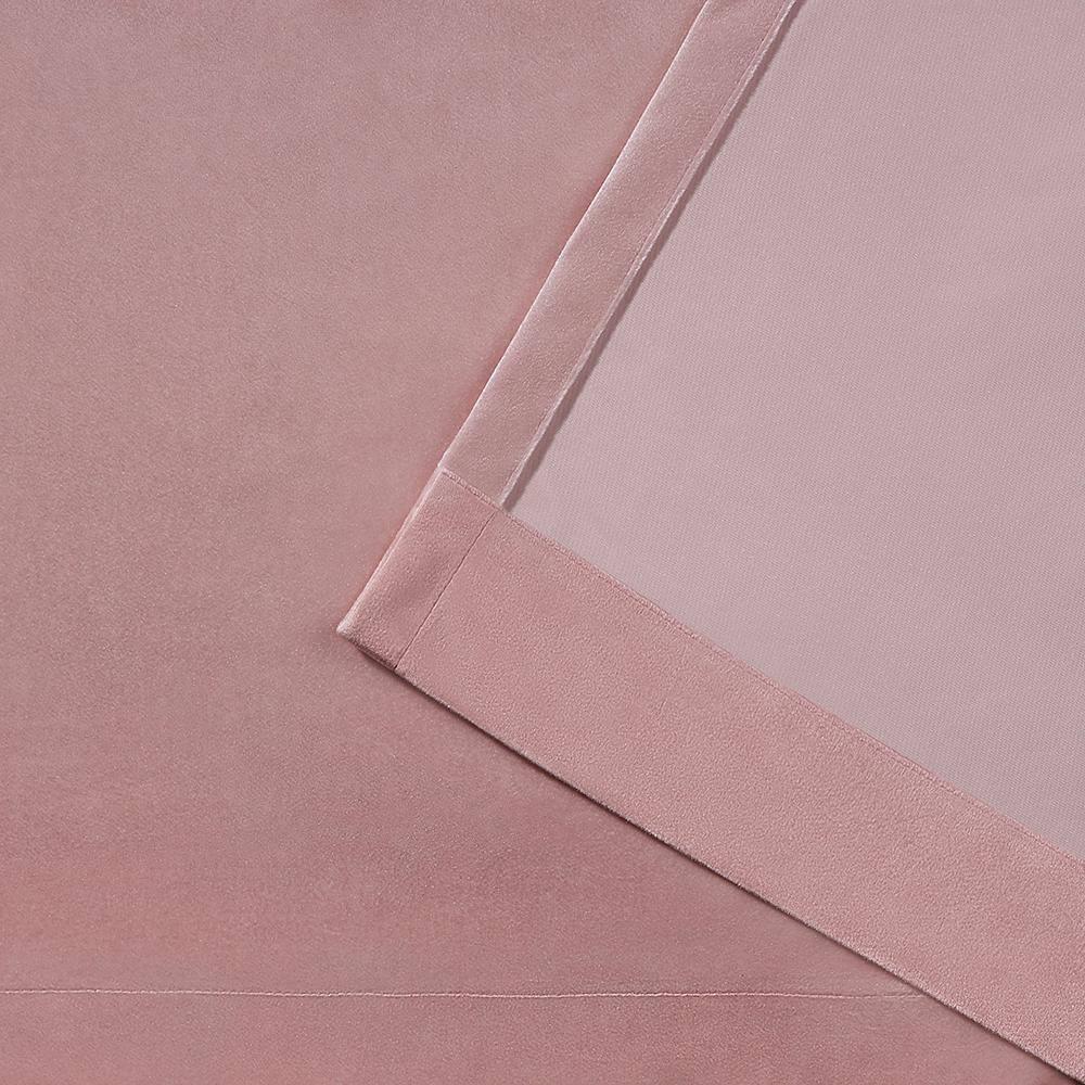 Set of 2 96"x54" Velvet Heavyweight Grommet Top Window Curtain Panel Blush: Light Filtering, Polyester, Exclusive Home