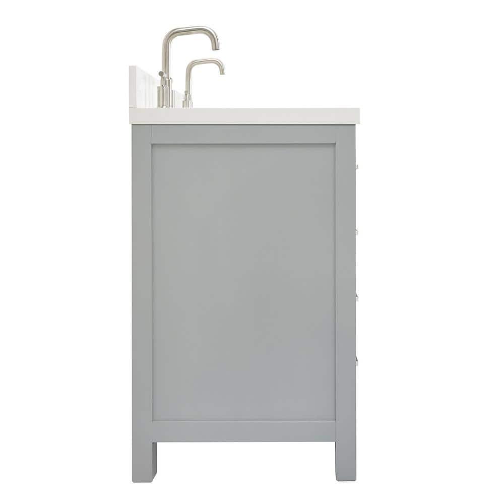 Ariel A067dwqrvo Cambridge 67" Free Standing Double Rectangular Basin Vanity Set - Grey