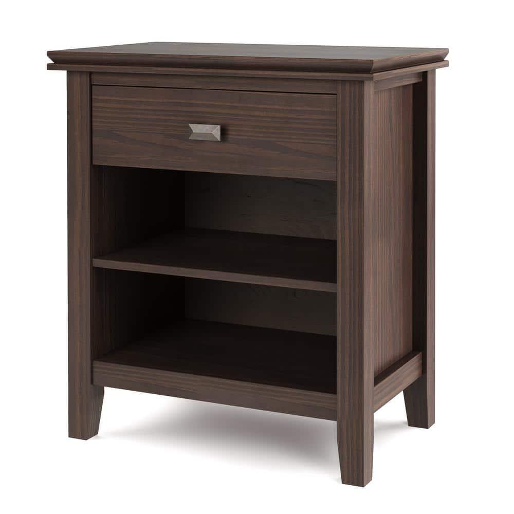 Simpli Home Artisan 24"W Solid Wood Nightstand with Drawer and Shelves
