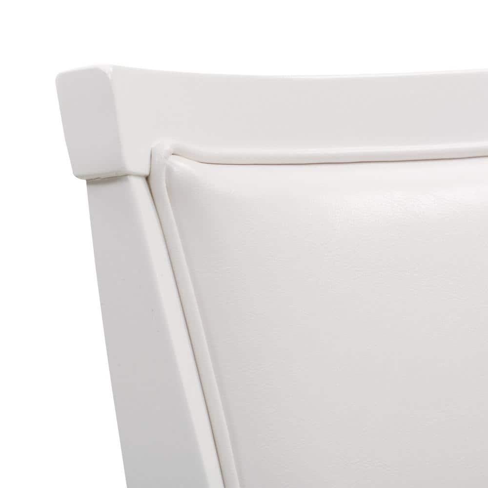 CorLiving Wood Bar Stool Chair Set of 2 in White -Rotating Round Seat & Footrest