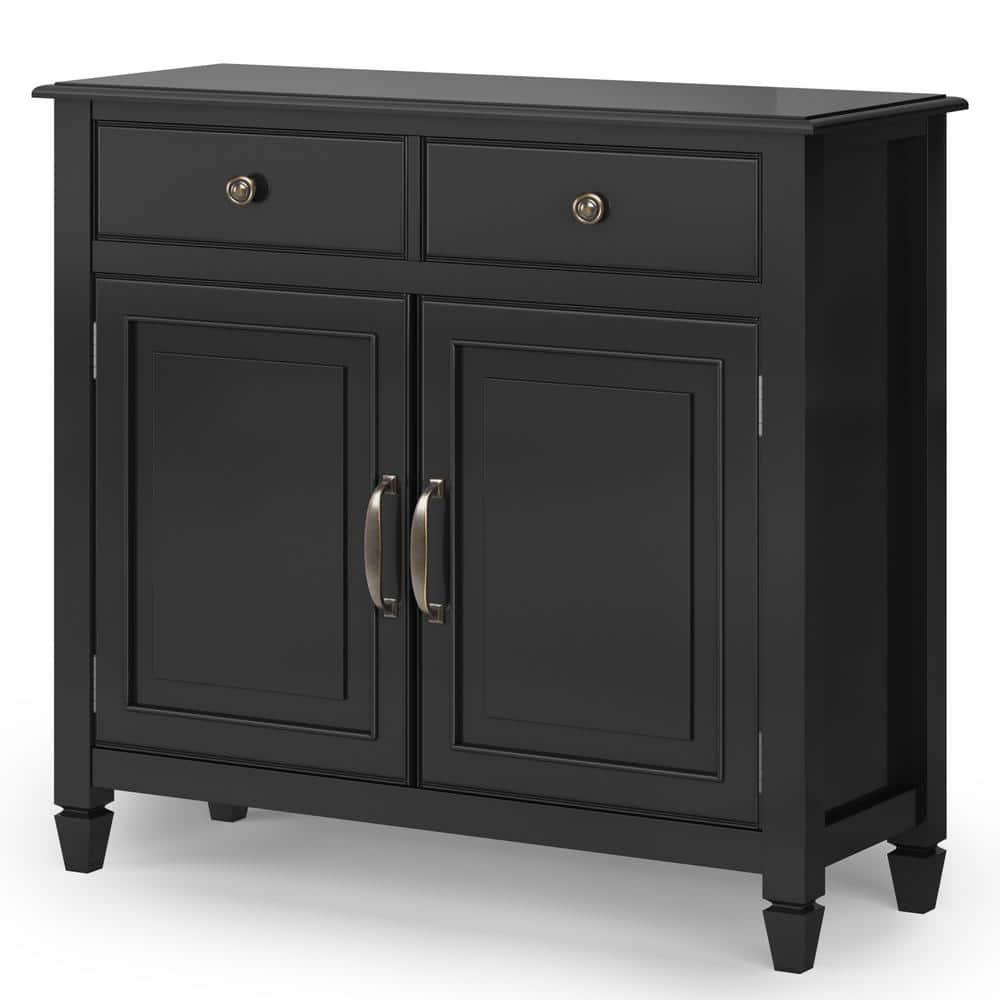 Simpli Home Connaught Solid Wood 2 - Door Accent Cabinet Entryway Storage Cabinet