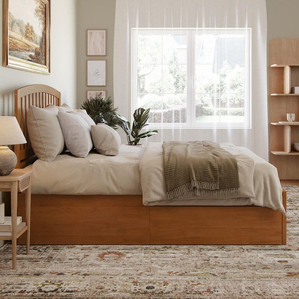 Solid Wood Platform Storage Bed