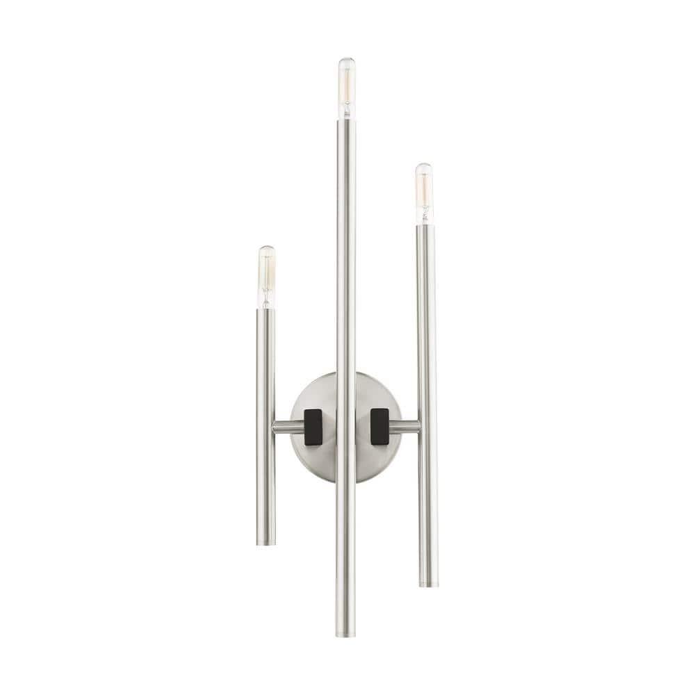 Livex Lighting Denmark 3 - Light Wall Light in  Brushed Nickel