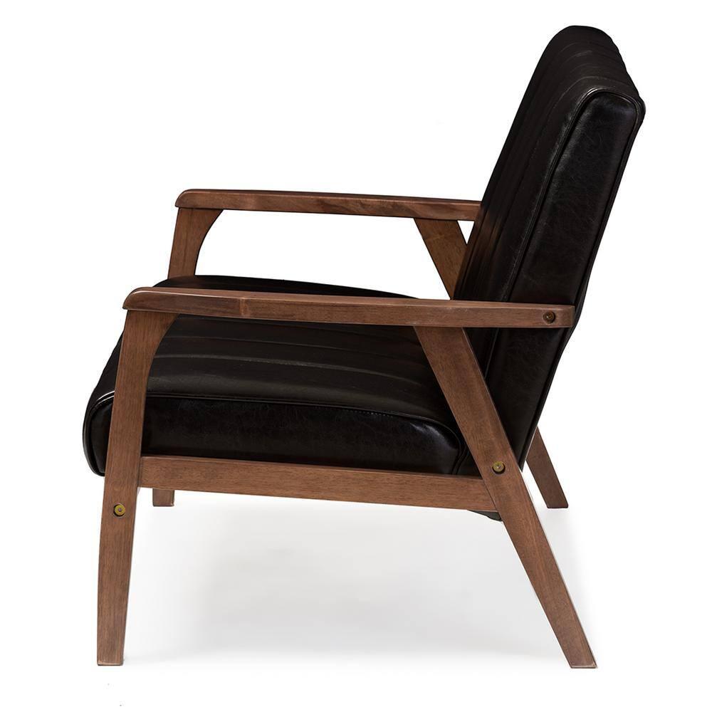 Baxton Studio BBT8011A2-Black Loveseat Love Seats, 29.45LX44.66WX31.59H, Black