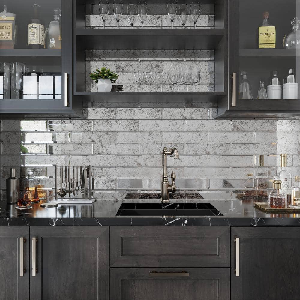 Apollo Tile Glister 3" x 6" Glass Brick Look Subway Wall & Floor Tile (Set of 40)