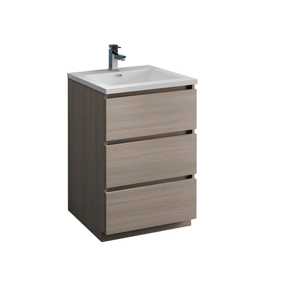 Lazzaro 24" Freestanding Modern Bathroom Vanity with Integrated Single Sink - Faucet Not Included