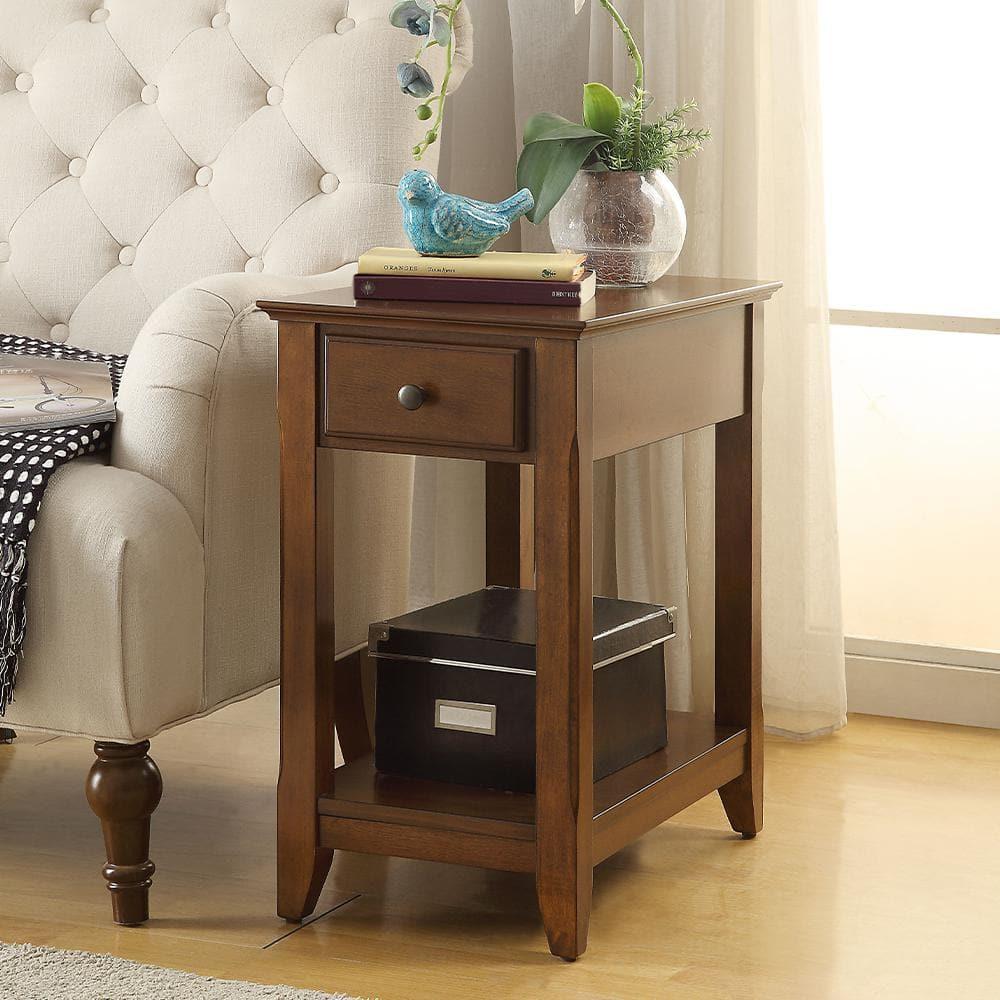 Smart Looking Side Table Walnut Brown - Saltoro Sherpi