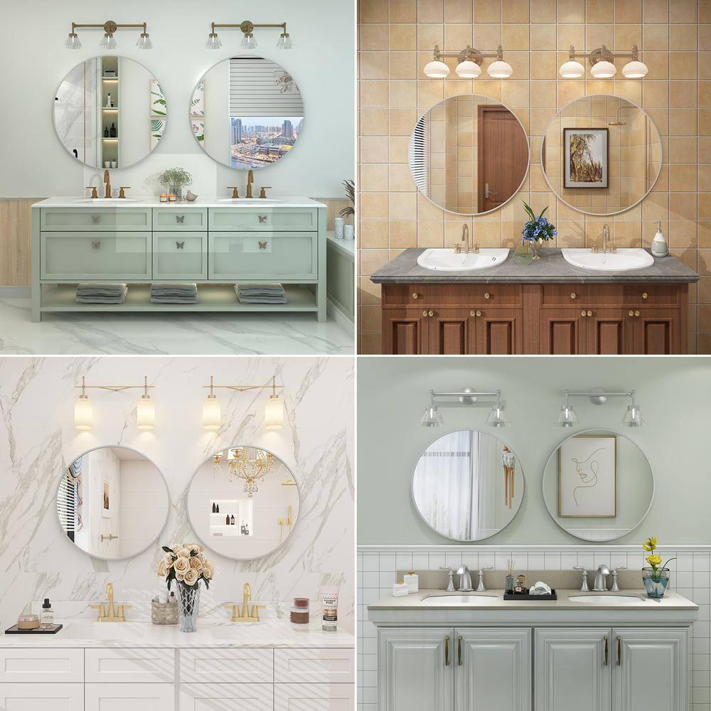 Amara Round High Quality Aluminum Alloy Framed French Cleat Mounted Wall Decor Bathroom Vanity Mirror with 5-Year Warranty