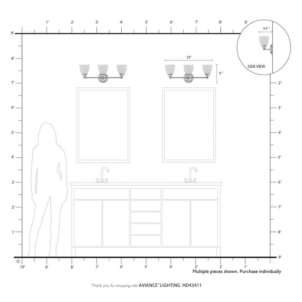 Livex Lighting Somerville 3 - Light Vanity in  Polished Brass