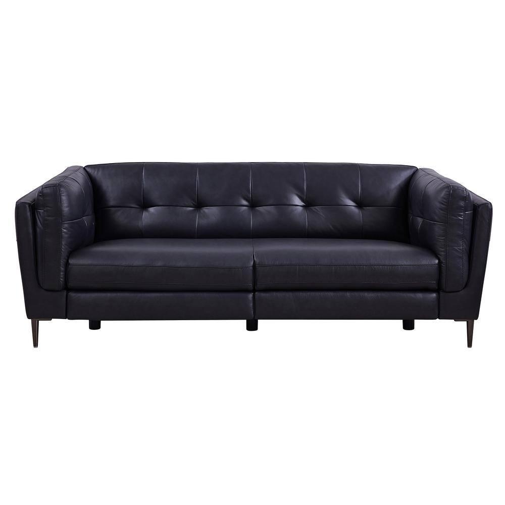 Primrose Navy Top Grain Leather Power Recliner Sofa