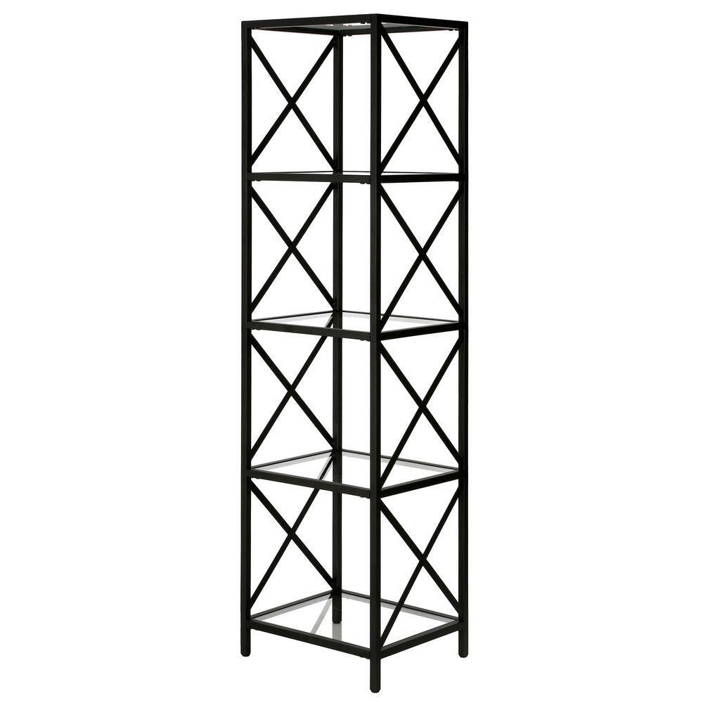 Evelyn&Zoe Celine 18" Wide Rectangular Bookcase, Blackened Bronze