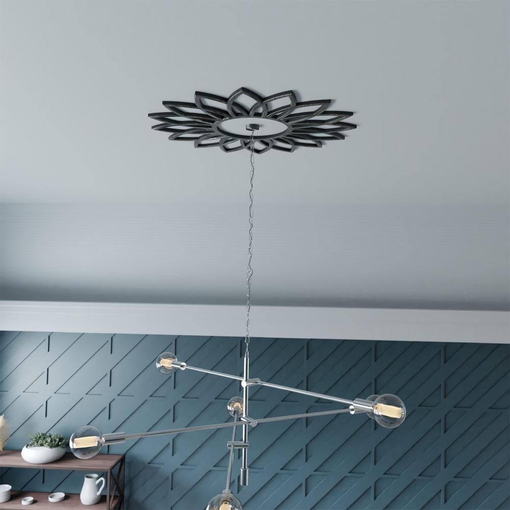 24"OD x 8 3/8"ID x 3/4"P Daisy Architectural Grade PVC Pierced Ceiling Medallion, Antiqued Pale Gold