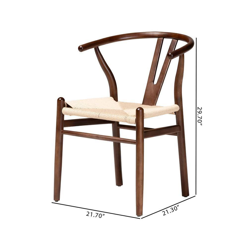Baxton Studio Paxton Modern Dark Brown Finished Wood 2-Piece Dining Chair Set