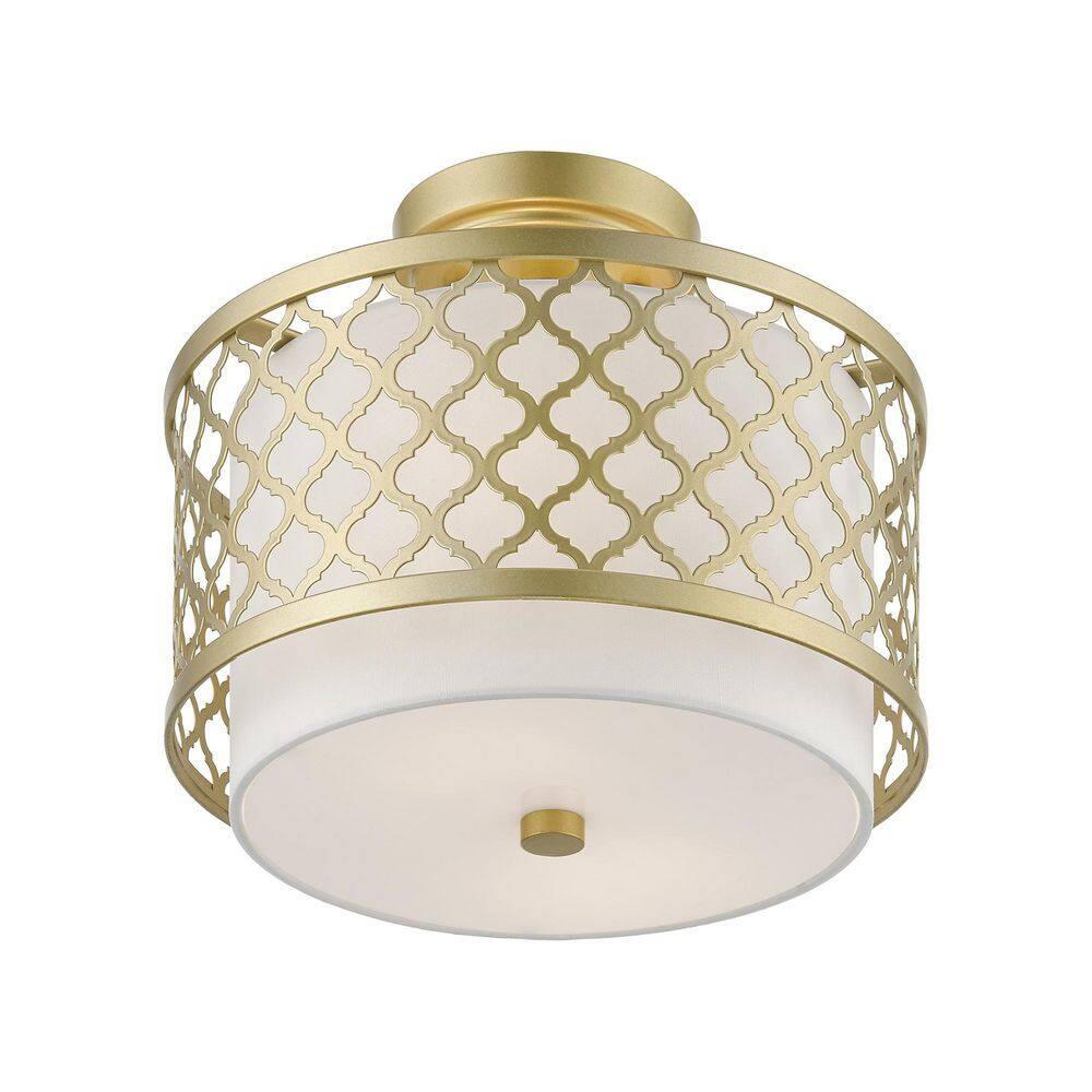 Livex Lighting Arabesque 2 - Light Semi-Flush Mount in  Soft Gold