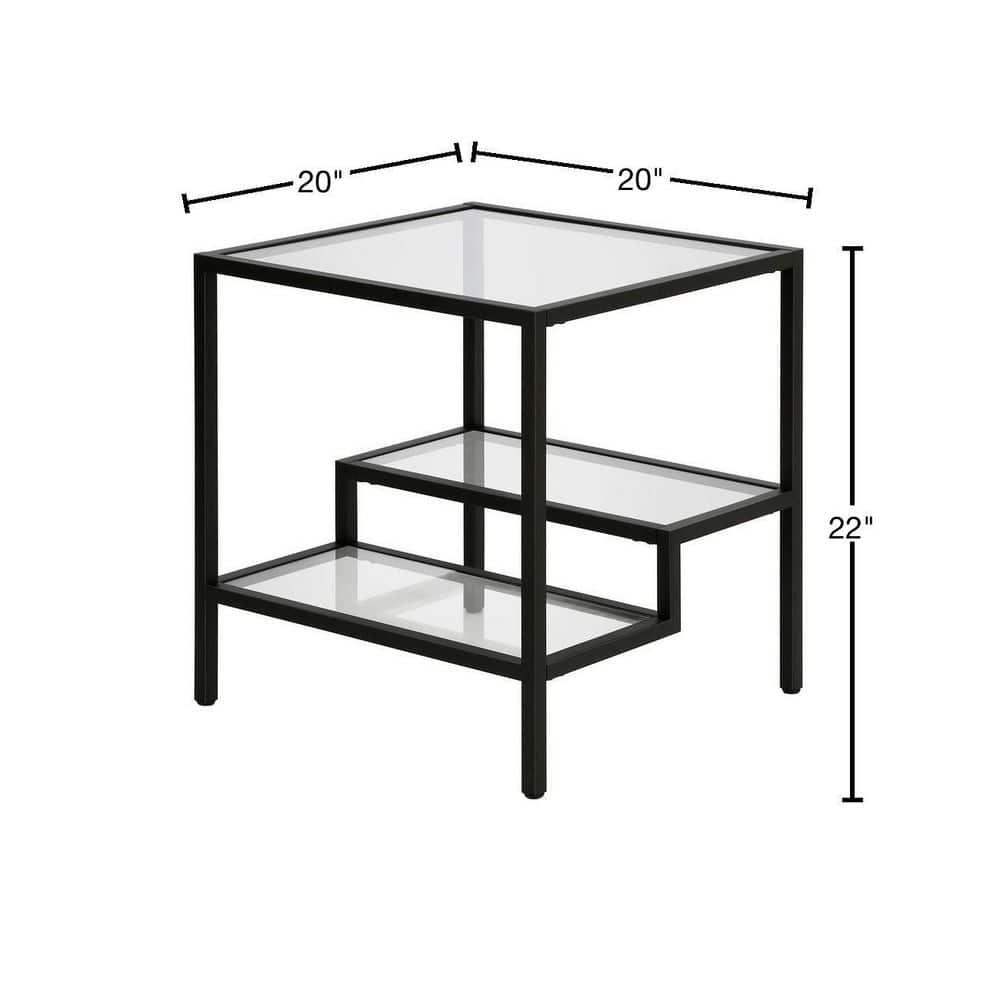 Evelyn&Zoe Lovett 20" Wide Square Side Table, Blackened Bronze