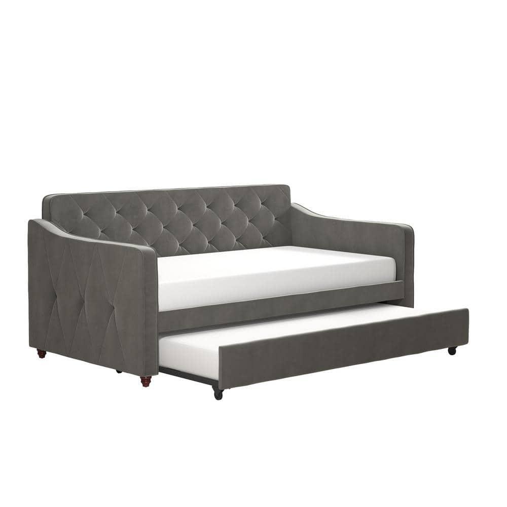 Vintage Upholstered Daybed with Trundle