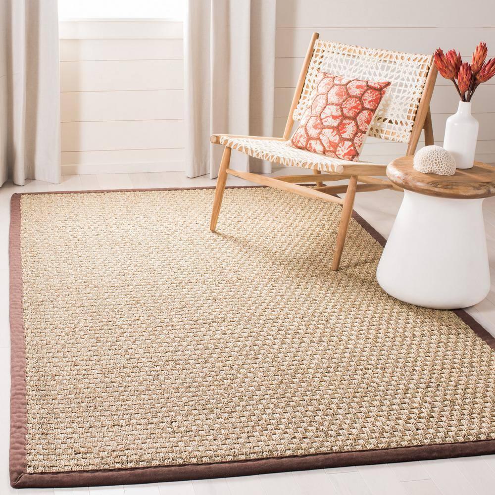 Natural Fiber NF114 Power Loomed Indoor Accent Rug - Natural/Dark Brown - 2'6"x4' - Safavieh.