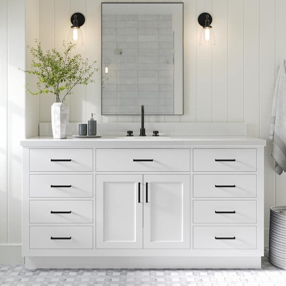Ariel T066s-Bc Hepburn 66" Single Free Standing Vanity Cabinet Only - White