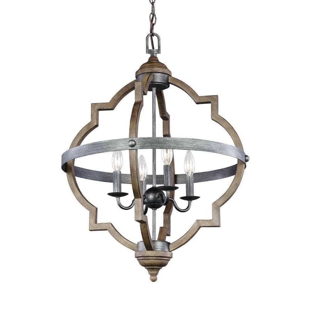 Stardust Chrome Quatrefoil 4-Light Incandescent Pendant