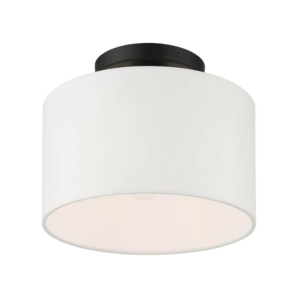 Livex Lighting Clark 1 - Light Semi-Flush Mount in  Black