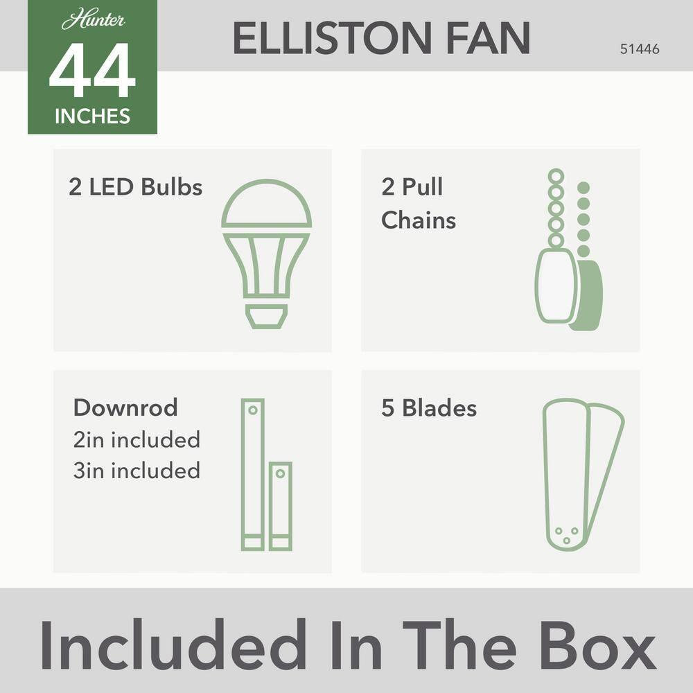 44" Elliston 5 - Blade Standard Ceiling Fan with Pull Chain and Light Kit Included