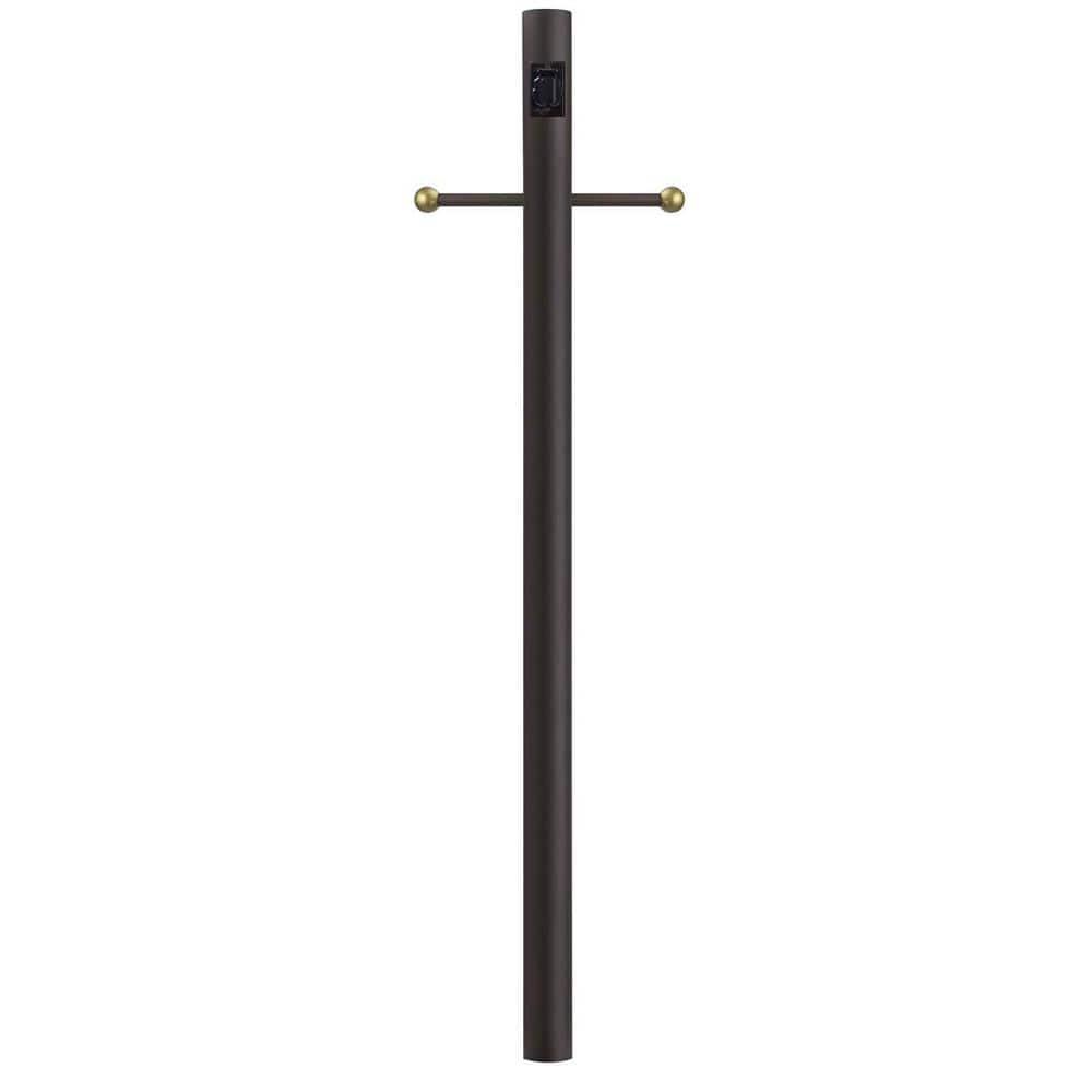 Solus Outdoor Hardwired Direct Burial Lamp Post with Decorative Cross Arm and Convenience Outlet & Reviews | Wayfair