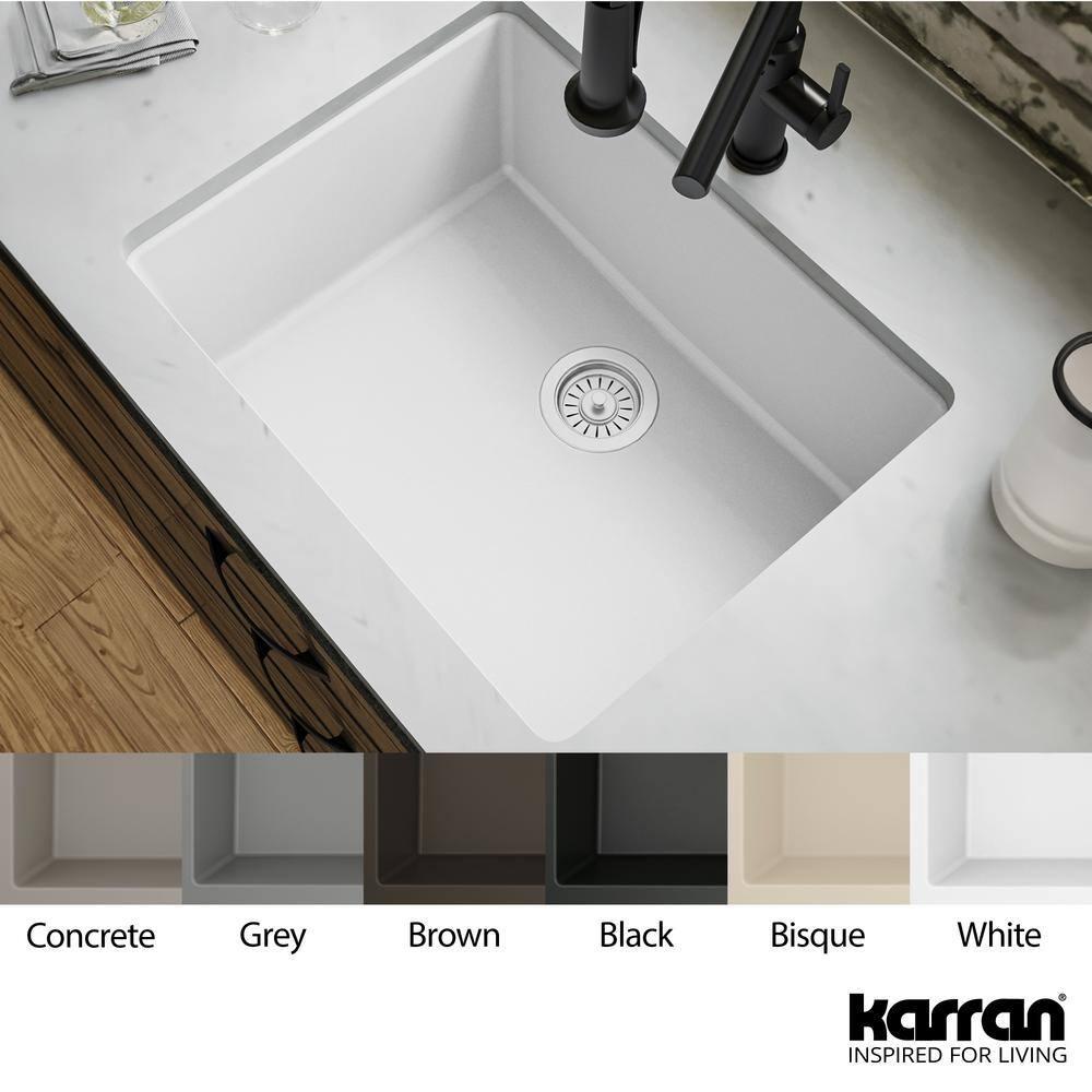 Karran Quartz 24-3/8'' X 19-1/8'' Single Bowl Undermount Kitchen Sink