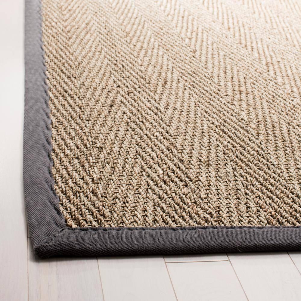 Natural Fiber NF115 Power Loomed Indoor Area Rug - Natural/Dark Grey - 5'x8' - Safavieh