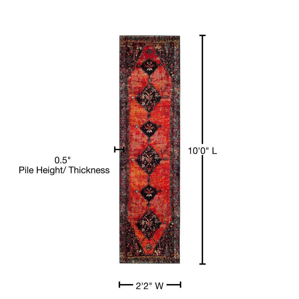 Vintage Hamadan VTH217 Power Loomed Indoor Runner Rug - Orange/Multi - 2'3"x10' - Safavieh.