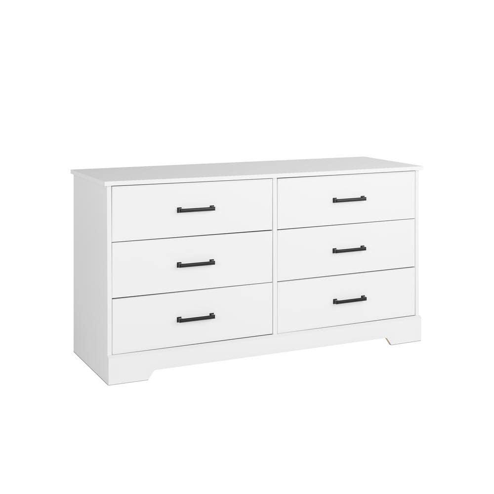 Prepac Rustic Ridge Farmhouse 6 Drawer Bedroom Dresser White