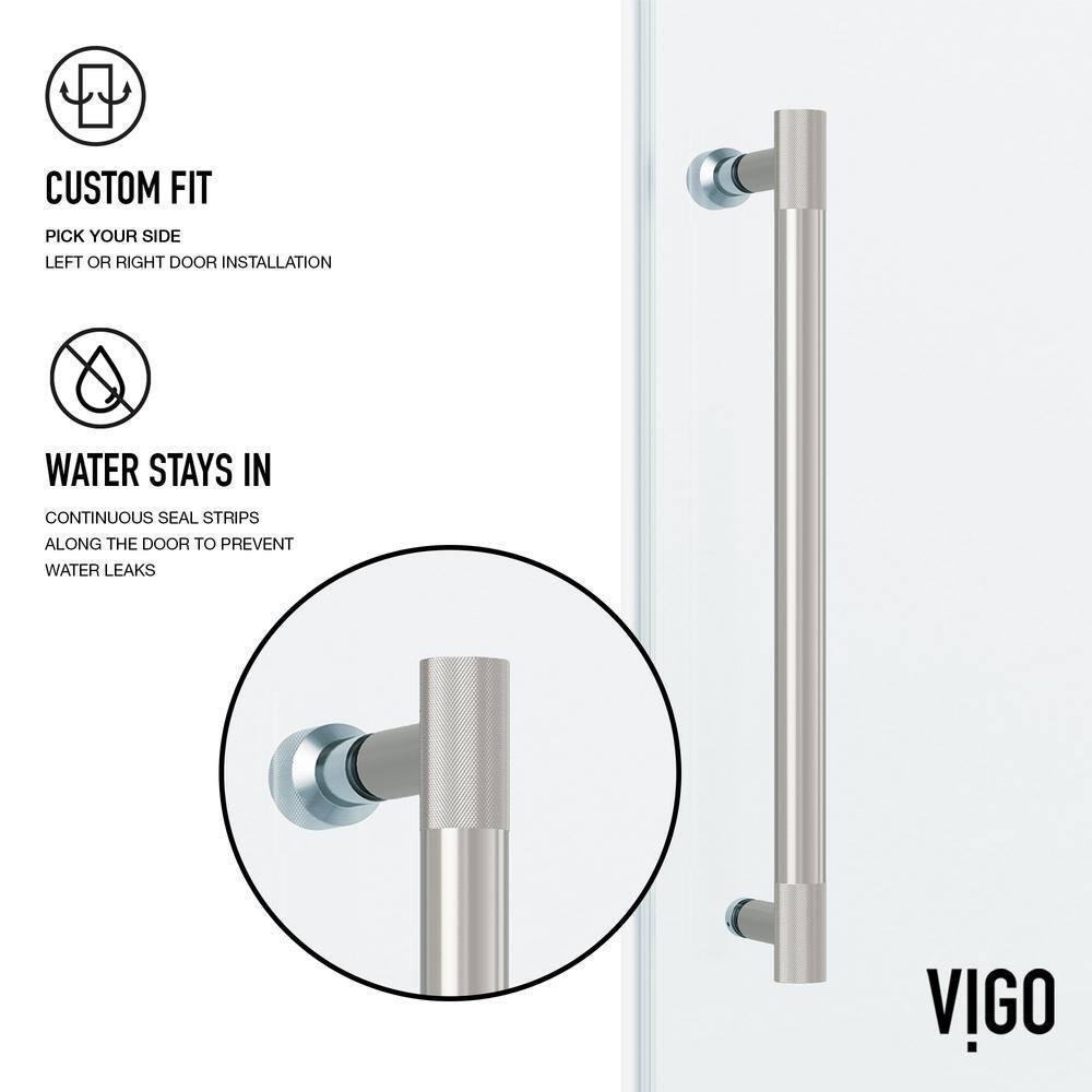 Hamilton 56-60" W x 78" H Sliding Frameless Shower Door with 3/8" Clear Glass