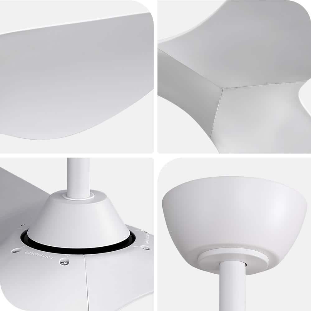 Sofucor 52'' Ceiling Fan Ceiling Fans without Lights for for Patios and Bedroom Black