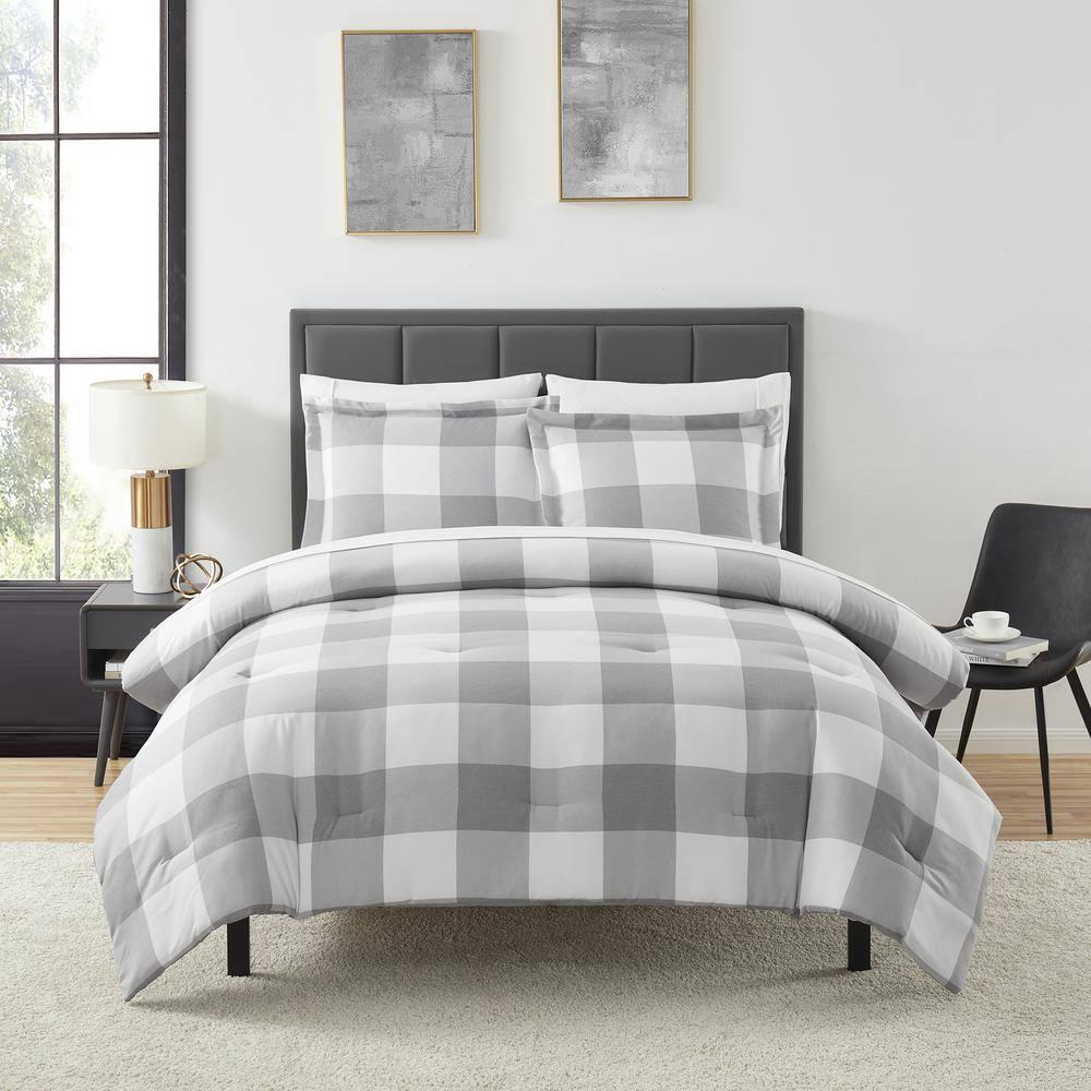 Sweet Home Collection Herringbone Weave Buffalo Check Bed in a Bag Comforter & Sheet Set