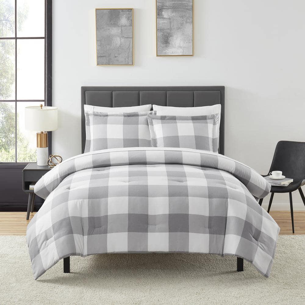 Sweet Home Collection Herringbone Weave Buffalo Check Bed in a Bag Comforter & Sheet Set