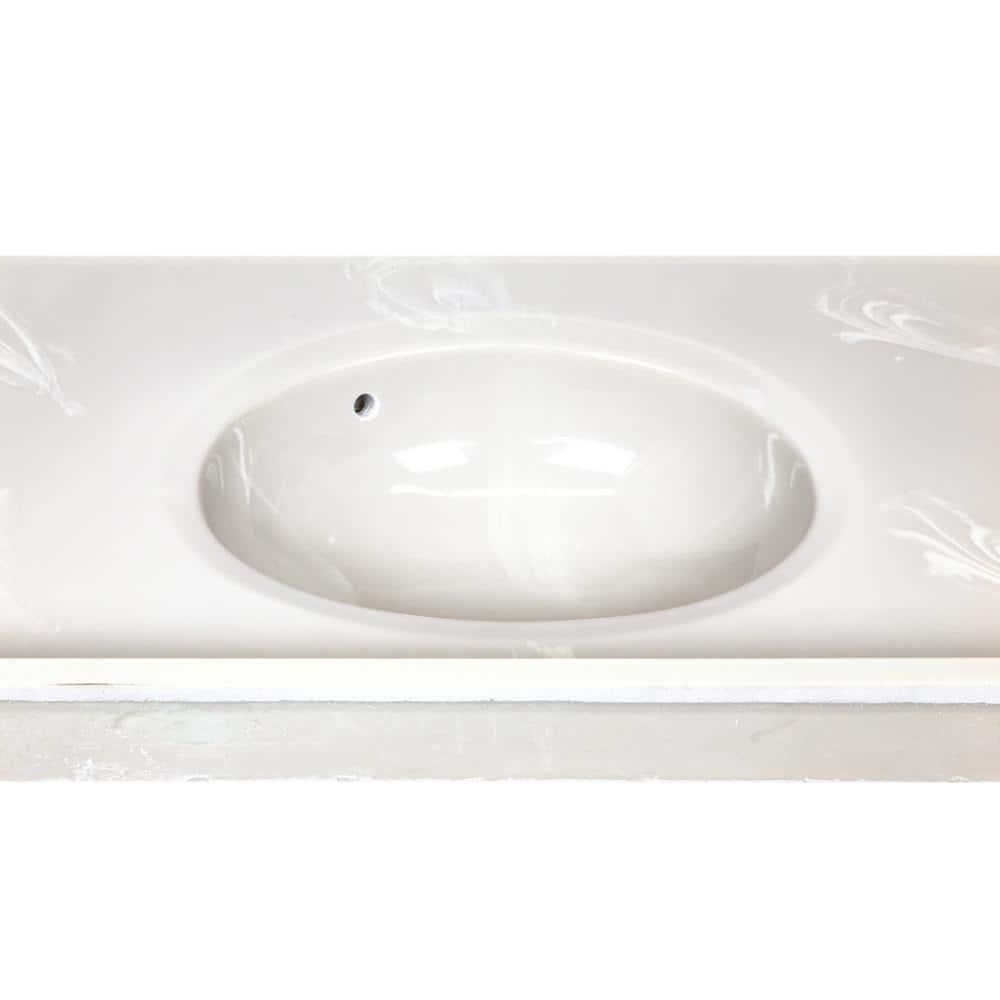 Alcott Hill® 37 Inch Cultured Marble Vanity Top with Backsplash, Improved Package