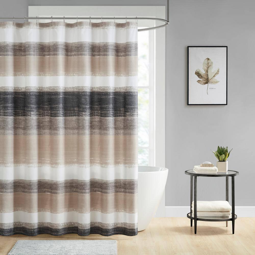 Madison Park Essentials Saben Stripe Print Shower Curtain