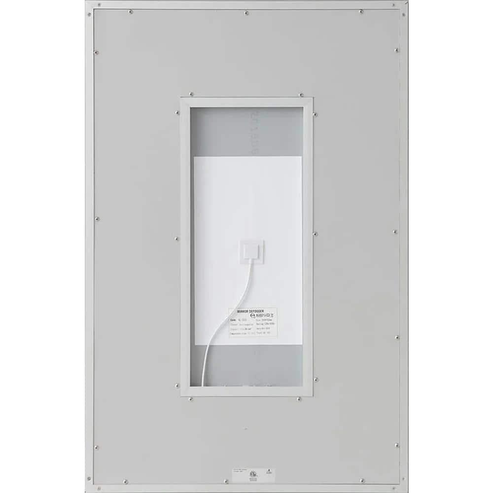 AQUADOM AQUADOM Daytona LED Wall-Mount Mirror for Bathroom with 3 Color Lighting, Touch Control, Dimmer and Defogger, Digital Clock