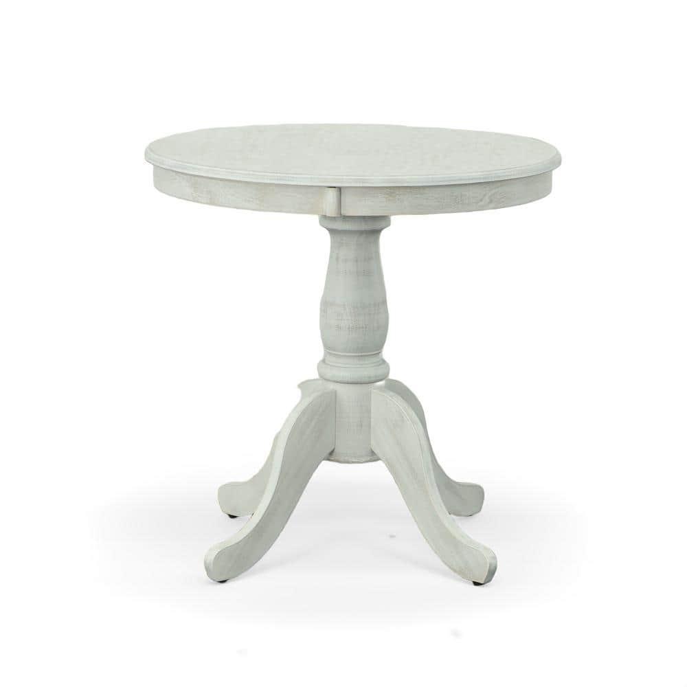 Carolina Living 30" Salem Round Pedestal Dining Table White Wash: Rubberwood, Non-Extension, Seats 2