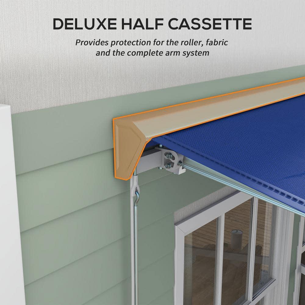 Outsunny Polyester Cover Retractable Patio Awning