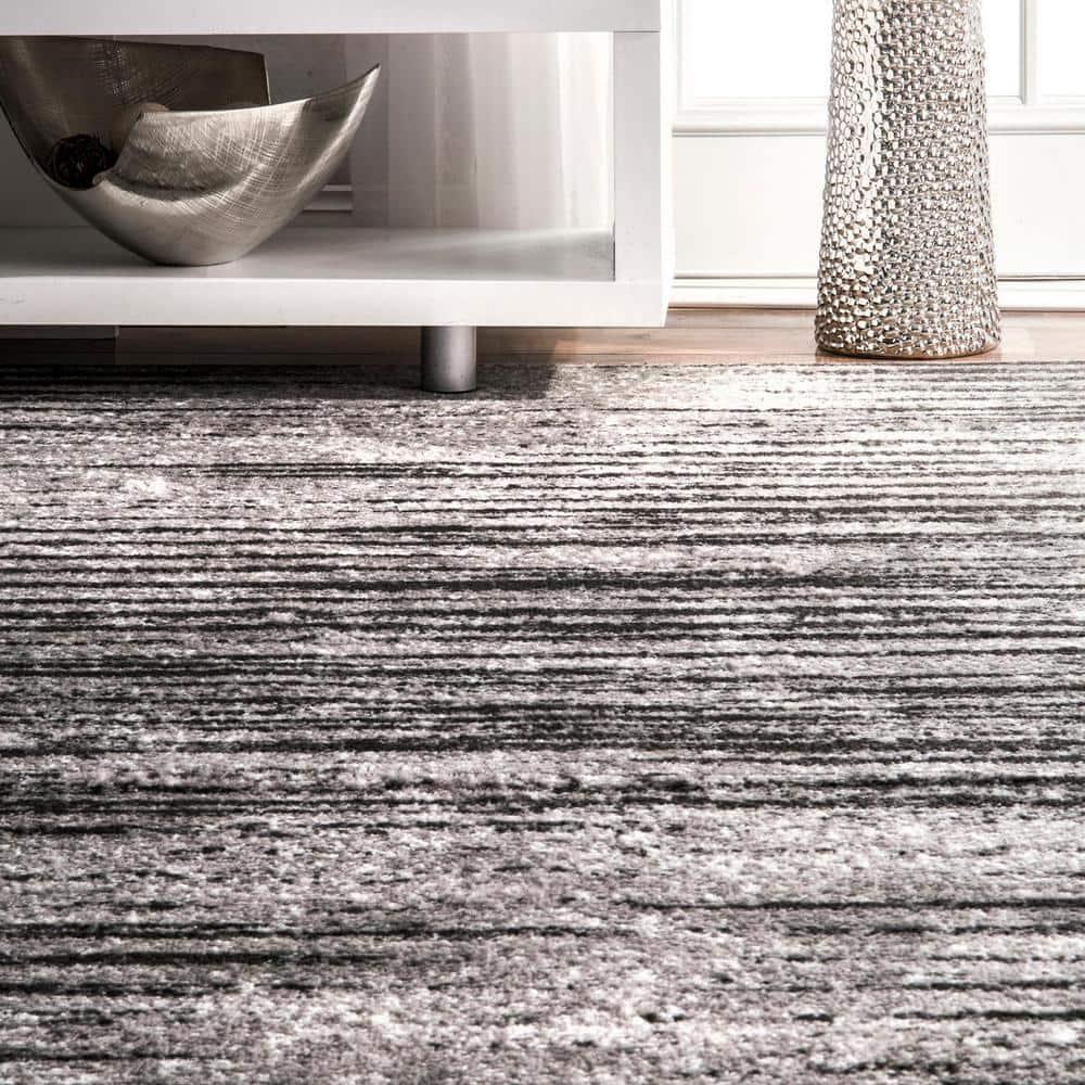 Nuloom Elsa Striped 2x3 Accent Indoor Area Rug for Living Room Bedroom Dining Room Entryway Kitchen, Grey/Ivory