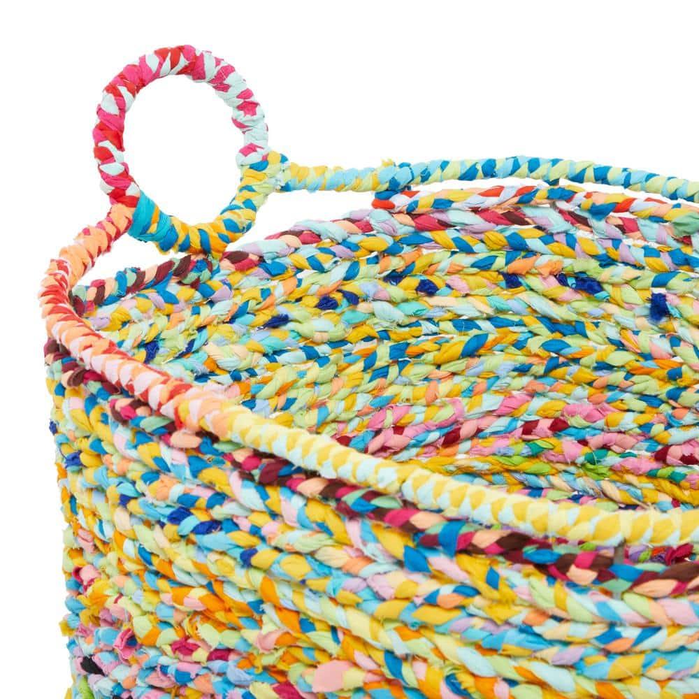 Cotton Handmade Storage Basket with Handles