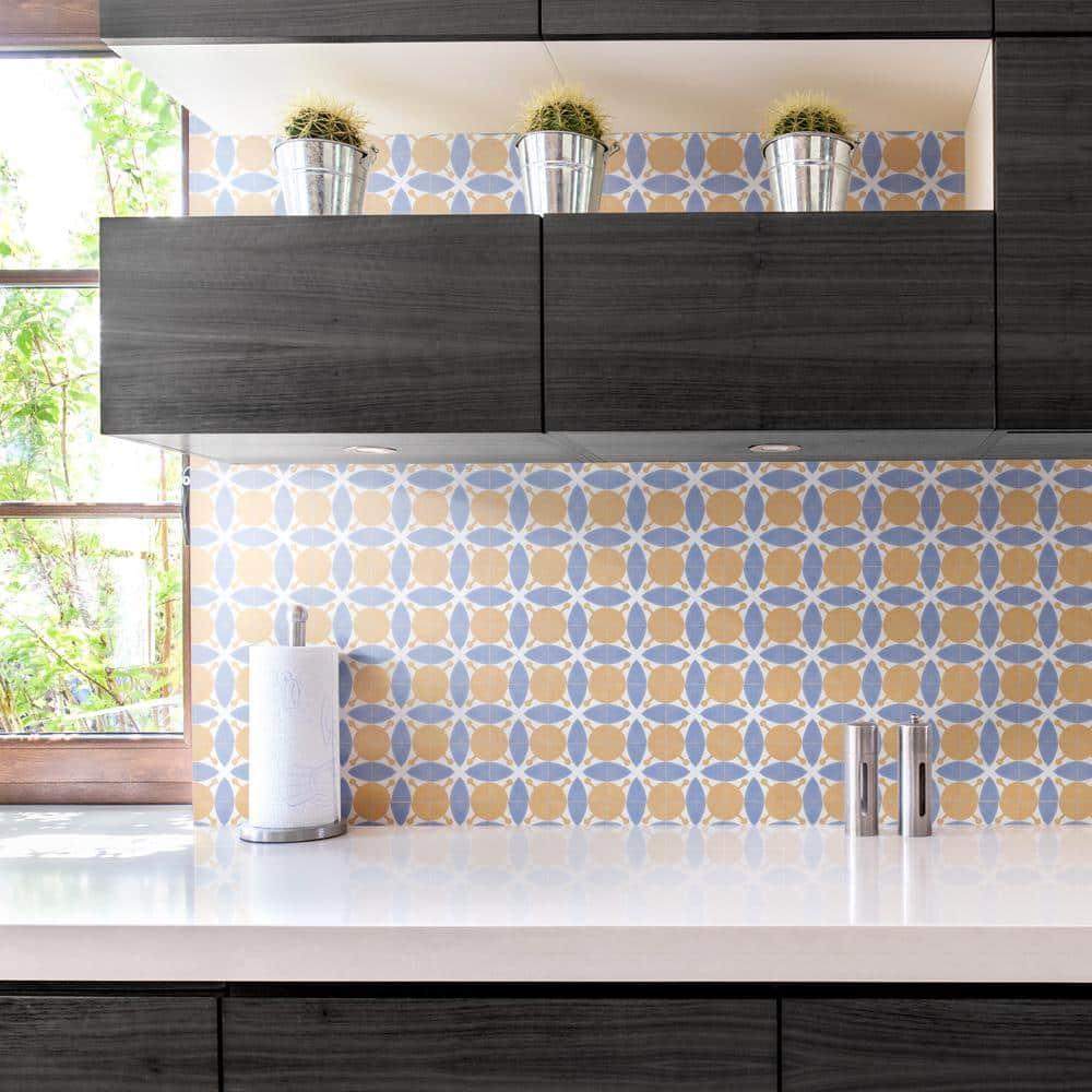 Revival Leaf Mini 4" x 4" Ceramic Patterned Wall & Floor Tile